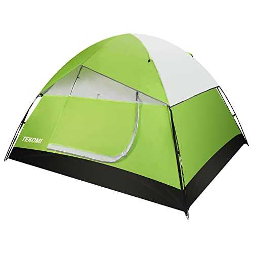 Camping Tent, TEKOMI Waterproof Family Dome Tent with Removable Rain Fly, Instant Cabin Tent for 60 Seconds Set Up, Advanced Venting Design, Fit Camp Backpacking Hiking Outdoor, Dark Green