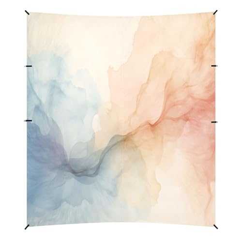 Camping Sun Shelters Watercolor Abstract Blue and Pink Pattern Beach Canopy 126 * 110.2in