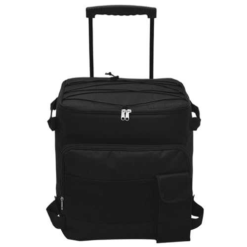 Waterproof Cooler With Wheels, 43l Soft Cooler With Wheels Hard Rolling Cooler With Pull Rod Travel Insulated Cooler Bag Portable Ice Chest Box For Beach, Hiking, Camping,Car, Cooler