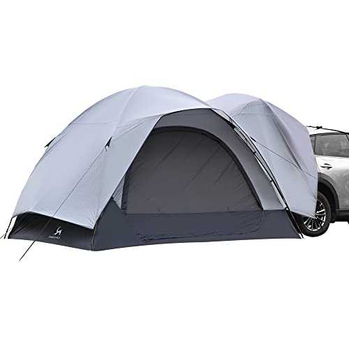 TOMOUNT SUV Tent Family Camp Car Tent, 300 x 300 x 210 cm, Universal 4 Person Vehicle Car Tent with Waterproof Rainfly, Suitable Family Camping Traveling Outdoor Activities