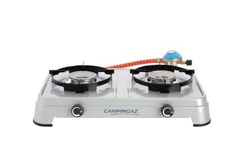 Campingaz Camping Cook CV Gas Stove, 2-Burner, Camping Stove, Operation with Gas Cartridge, Portable Gas Stove with 3600 W, Cartridge Stove with 2 Infinitely Adjustable Hotplates