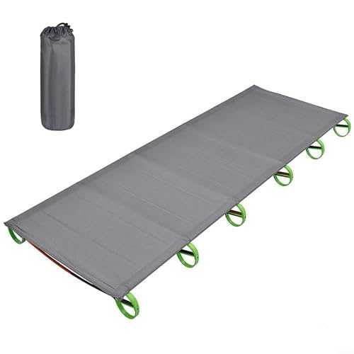 Foldable Camping Bed with Aluminum Frame, Compatible with Tents and Canopies (Green)