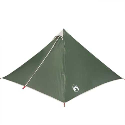 vidaXL Family Tent Tipi - 7-Person Waterproof Green Polyester, Easy Setup/Carry Bag Included, Camping Tipi