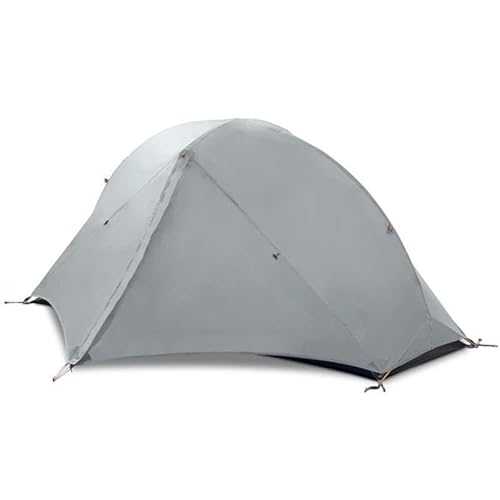 Camping Tent 1 Person 3-4 Season 15D Outdoor Ultralight Hiking Backpacking Waterproof Tents Floating Cloud 1 (Color : 210T 3 season gray) Safehappy