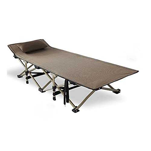 Folding Camping Cot – Deluxe Collapsible Single Person Bed in A Bag W/Pillow for Indoor Outdoor Use – Ultra Lightweight Comfortable Lunch Break Bed Office Nap Bed