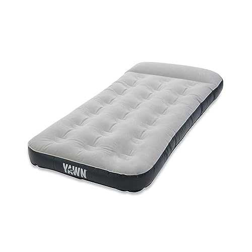 YAWN AIR Self Inflating Camping Mattress - Single Size - Self Inflating with Battery Operated Pump - Air Bed with Integrated Pillow - Includes 2x Repair Patches and Storage Bag