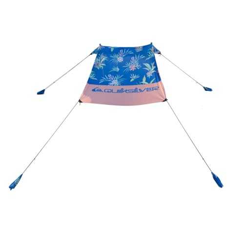 QUIKSILVER Portable Beach Shelter – UPF 50+ Sun Protection Tent with Sandbag Anchors & Ventilation, Lightweight & Waterproof for Beach, Camping, or Outdoor Use – Fits 4-6 People