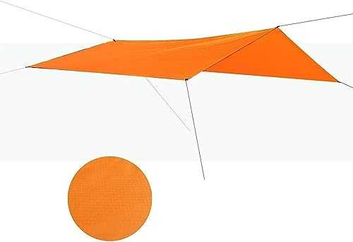 BCJMKDX, Portable Sunshade Tent - Easy Set Up Rain Fly Tarp Canopy for 5-8 People - Ideal for Outdoor Camping and Travel,simple awning(Orange)