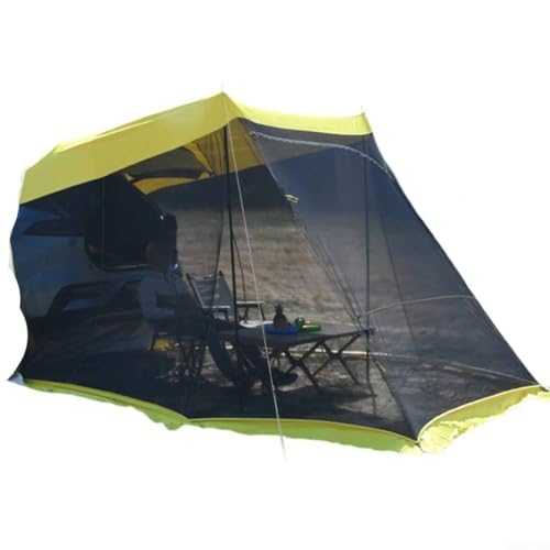Car SUV Rear Tent, Tailgate Awning Rear Tent, 4-5 Persons Family Camping Tents With Screen Porch, For Road Trip (yellow)