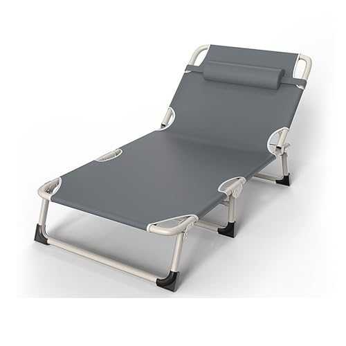 WXQZHF Folding bed Folding Bed Reinforced Portable Home Single Bed, Adult Simple Office Nap Folding Bed, Outdoor Single Bed Portable Fold Up Bed Portable Folding Camping Cot(Gris)