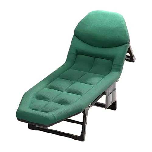 GXXINGIN Portable Folding Bed，Camping Cots,Guest Bed Foldable with Mattress Camping Cot Six Position Adjustable Backrest 8 Legged Support for Home Office Nap Beach Travel No Installation Required(Col