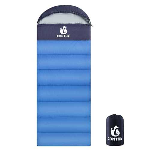 Camping Sleeping Bag XL, Machine Washable, Green Material, Waterproof, 3-4 Season, Lightweight and Easy to Carry, Essential for Hiking, Traveling, Backpacking and Other Outdoor Activities, Blue