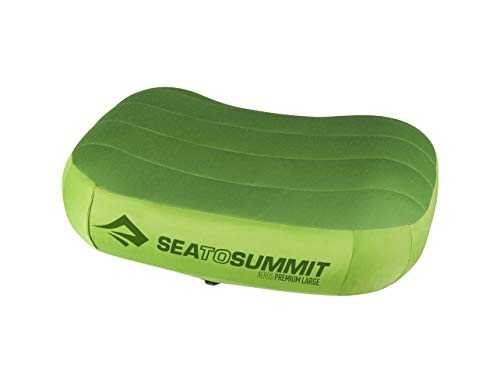 Sea to Summit - Aeros Premium Pillow L - Inflatable Travel Pillow - Soft & Comfy Brushed 50D Polyester - Lock System - Ultra-Sil Stuff Sack - For Backpacking - 42 x 30 x 13cm - Lime Gree - 114g