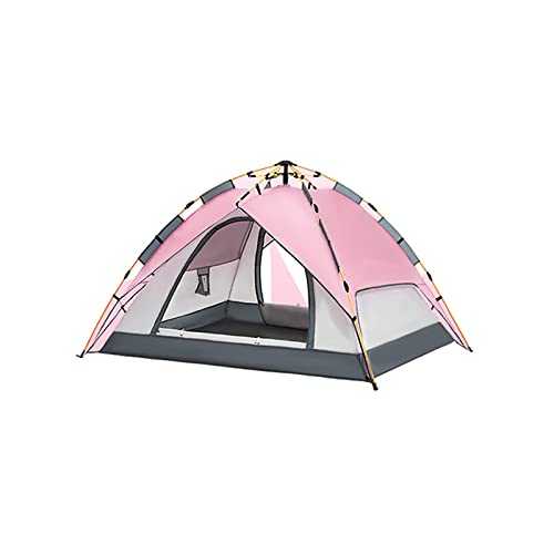 Instant Pop Up Tent, Camping Tent 3-4 Man Tent, 2 in 1 Double Layers Waterproof Dome Tent, Automatic Setup Family Tent for Hiking Backpacking