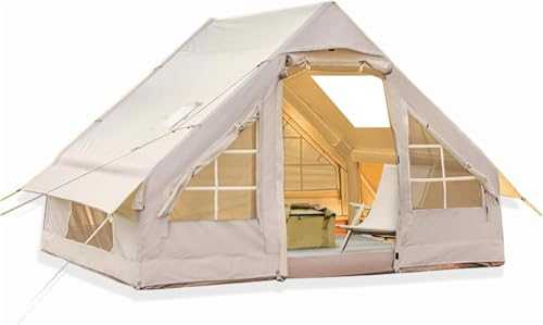 HikerSKY Inflatable Tent for Camping, Easy Set-Up with Hand Pump, Portable 4 Season Blow-Up Air Tent, in Waterproof Oxford, Outdoor Use for 2-4 & 4-6 Person