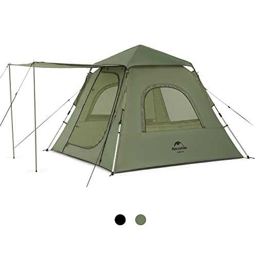 Naturehike Pop Up Tent |Automatic 3 Person Family Tent Tents| Quick Assembly Waterproof & Windproof | Ideal as Camping, Festival & Travel Tent | Ultralight & Rugged