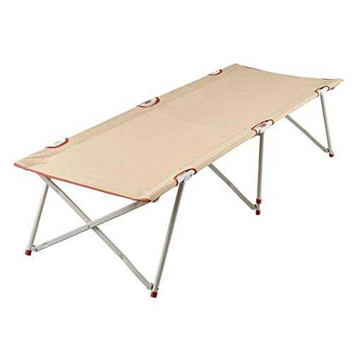 Folding Camping Bed Cot with Carry Bag Single Cot Portable Bed for Travel Outdoor Fishing Thickened Tube Khaki