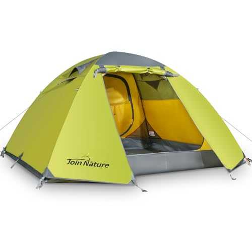 Join Nature Camping Tent, Family Tent 2-4 Person with Large Mesh Windows, 4 Season Waterproof & Windproof Dome Tent, Double Layers, Easy Set Up for Outdoor