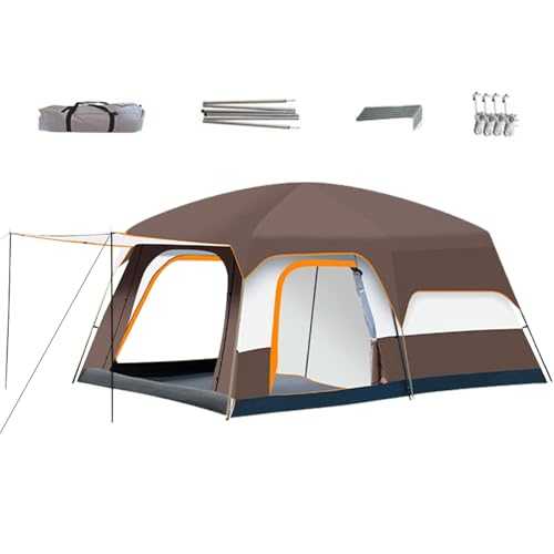 Camping Tent, Family Cabin Tent with Multiple Rooms and Windproof Design, Spacious Outdoor Shelter for Backpacking, Beach Trips, Hiking, Travel, Trekking, Trail Exploration, Mountain Climbing