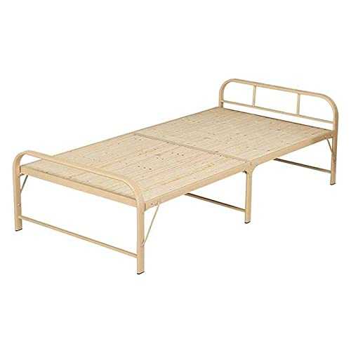 WXQZHF Folding bed Folding Bed Folding Bed Metal Platform Bed Frame Wood Slat Support Easy to Store Multiple Sizes Portable Fold Up Bed Portable Folding Camping Cot(80cmx190cm)