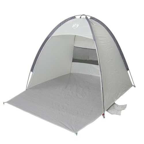 vidaXL 3 Person Grey Waterproof Beach Tent, Camping Shelter, Garden Shelter, Garden Tent