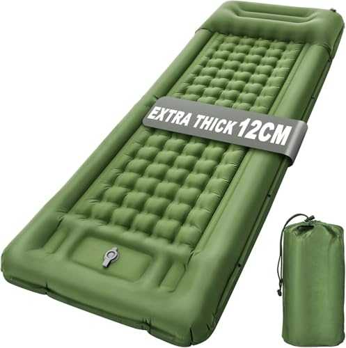 Camping Mat, 12CM Thicken Self Inflating Camping Mat with Built-in Pump & Pillow, Ultralight Mattress Sleeping Mat, Waterproof Camping Bed for Backpacking, Hiking, Camping and Beach1