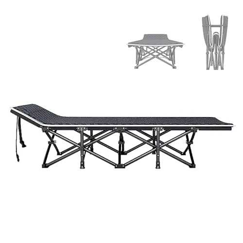 GXXINGIN Portable Folding Bed，Camping Cots,Portable Bed for Adults Folding Camping Cot Folding Cot Camping Cot for Adults Portable Folding Outdoor Cot for Outdoor Travel Camp Beach Vacation(Black)