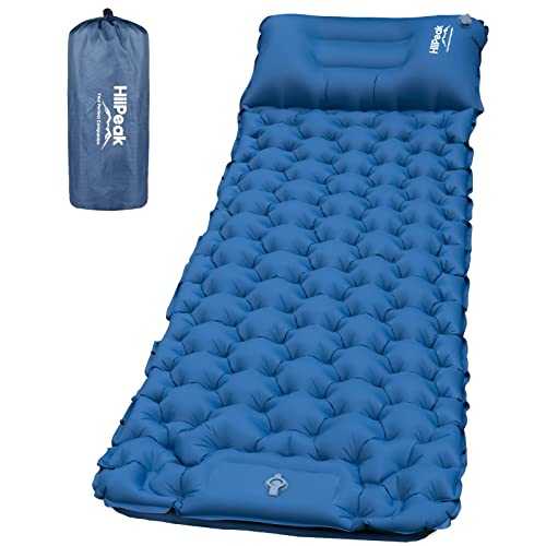 HiiPeak Sleeping Pad - Ultralight Inflatable Sleeping Mat with Built-in Foot Pump, Durable Compact Waterproof Camping Air Mattress for Camping, Backpacking, Hiking, Tent Trap Traveling