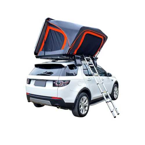 KK-GGL Outdoor SUV Rooftop Tent, Camping Car Pop Up Tents for 3 People, Hard Shell Truck Van Tent with Luggage Rack, 3 Seconds Quick Open, Family Trailer Vent, Camping Accessories