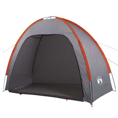 vidaXL Waterproof Storage Tent - Grey/Orange Polyester with PU Coating, Easy Assembly, Portable Design for Camping Gear, 200x163x190cm
