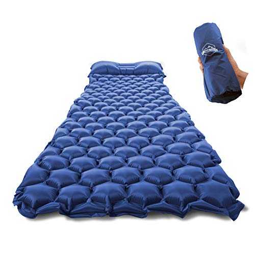 ZOOOBELIVES Ultralight Sleeping Mats with Pillow– Inflatable Camping Mat for Backpacking, Traveling and Hiking – Compact and Portable