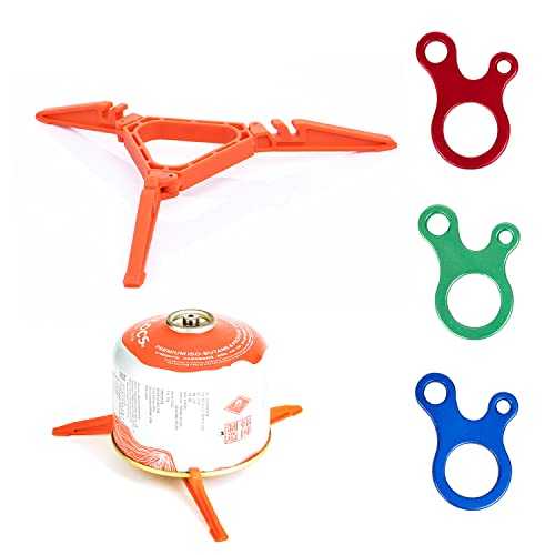 1 Gas Tank Holder, Cassette Gas Tank Folding Gas Tank Flat Gas Tank Holder with 3 Cord Buckles for Outdoor Camping Hiking Camping Picnic Cooking Stand Tool Accessories