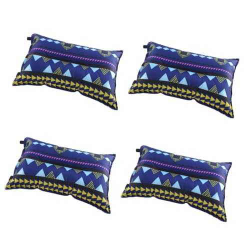 4pcs Self-Inflating Pillow Car Accessories Camping Pillow Bed Pillows Portable Air Pillow Beach Accessories Backpack for Travel Portable Travel Pillow Camp Pillow Outdoor (Assorted Colorx4pcs 46x