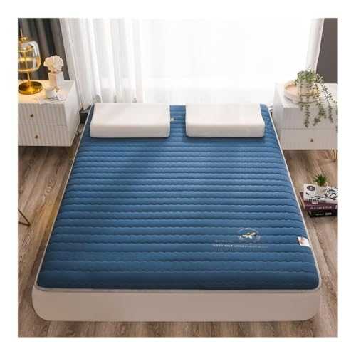 Japanese Floor Futon Mattress Thicken Foldable Mat Soft And Breathable Portable Dormitory Sleeping Pad Roll Up Camping Mattress Guest Sleeping Mat(Blue,1.2 * 2.0m)