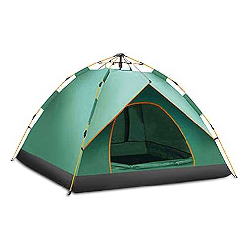 Ergocar Camping Tent 210T Oxford Cloth Waterproof Windproof Dome Adults Tent, 2-4 Man Ultraligh Ventilated 2 Doors & 2 Windows Pop up Tent for Family Long Trip, Hiking & Fishing