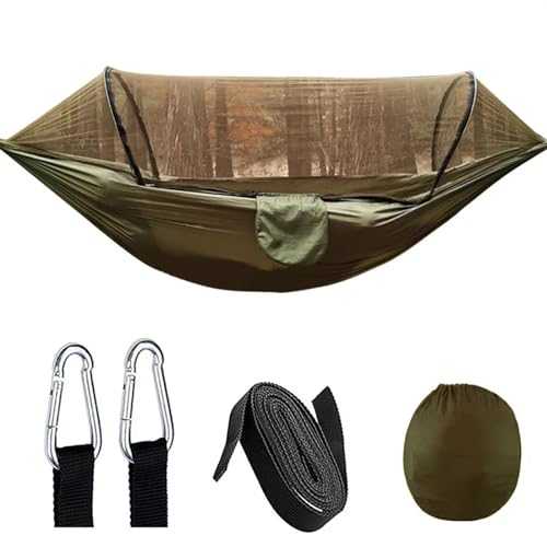 Camping Hammock Automatic Quick-opening Mosquito Net Hammock Outdoor Camping Pole Hammock Swing Nylon Rocking Chair Outdoor Camping Accessories