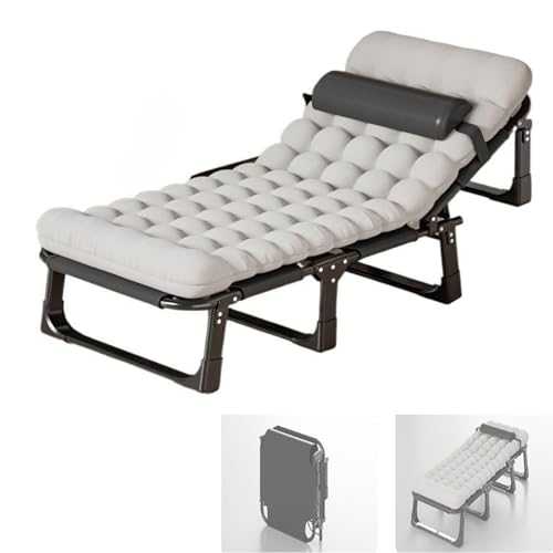 WXQZHF Folding bed Portable Folding Bed，Camping Cots,Folding Bed with Mattress, Foldable Camping Cot for Adults Portable Guest Beds with 4 Adjustable Positions for Home Office Indoor Outdoor Camp B