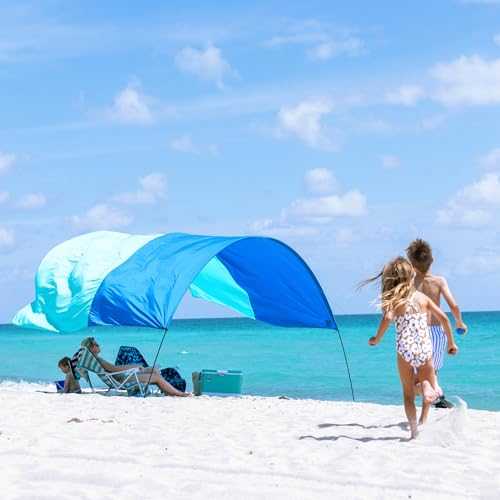 Shibumi Shade®, World's Best Beach Shade, The Original Wind-Powered® Beach Canopy, Provides 150 Sq. Ft. of Shade, Compact & Easy to Carry, Sets up in 3 Minutes, Designed & Sewn in America