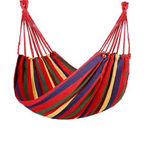 Hammocks Outdoor Thicken Canvas Hammock Home Garden Leisure 1-2 Person Swing Chair Camping Rest Stripe Hanging Bed Colorful Hammock