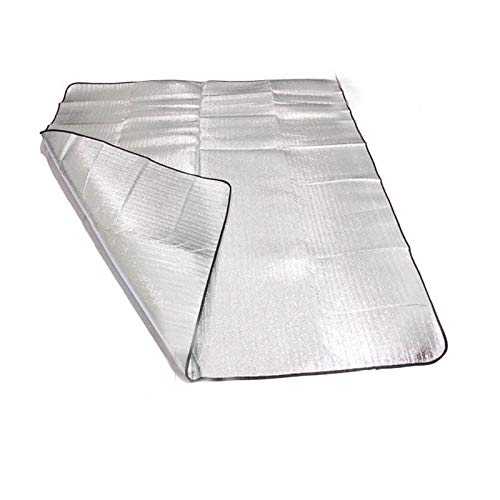 Camping EVA Pad, 200 * 200cm Waterproof Double Sided Aluminum Foil Ground Mat with Bag, Lightweight Portable Foldable Camping Mat, Moistureproof Ground Mat Camping for Picnic