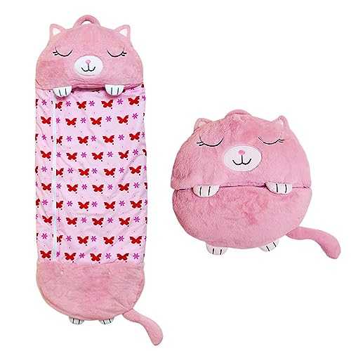 Wanym Sleeping Bags Kids with Pillow, Sleeping Sack for Children Sleeping Bags 8-12 Years Super Soft Plush Sleeping Bags with Pillow, All Seasons, for Outdoor Indoor and Camping