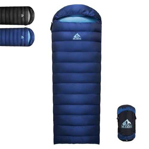 BUERTS Down Sleeping Bag,Ultralight and Warm,Sleeping bag for adults suitable 3 seasons use,lightweight is highly portable and ideal for hiking,backpacking and camping.