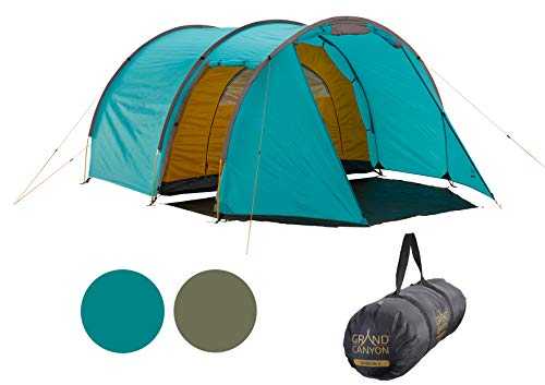 Grand Canyon Robson - Spacious Tent, Tunnel Tent, 2 Entrances with Large Storage Space for Camping, Outdoor, Trekking, Festival, Easy Assembly, Sizes