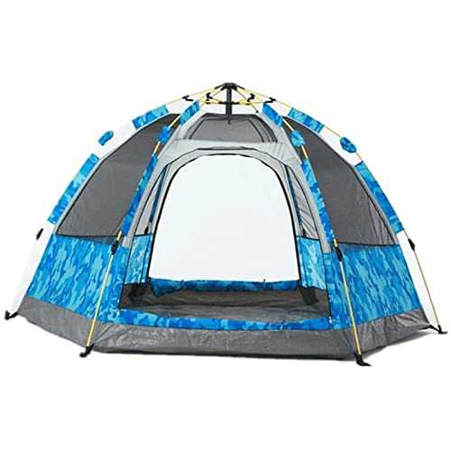 4-6 Person Tent，Automatic Big Camping Tent with 2 Door 4 Window，Big Space Beach Tent with Ventilated Six-Sided Mesh Gauze