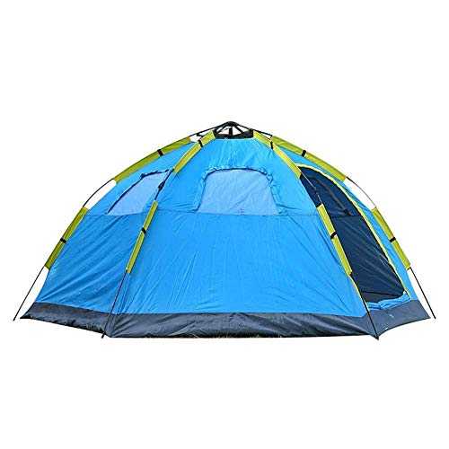 Single-layer large hexagonal tent automatic quick-open tent 5-8 people outdoor tent camping hiking tent，Suitable for picnics, wild survival, mountain climbing，305 * 240 * 145CM