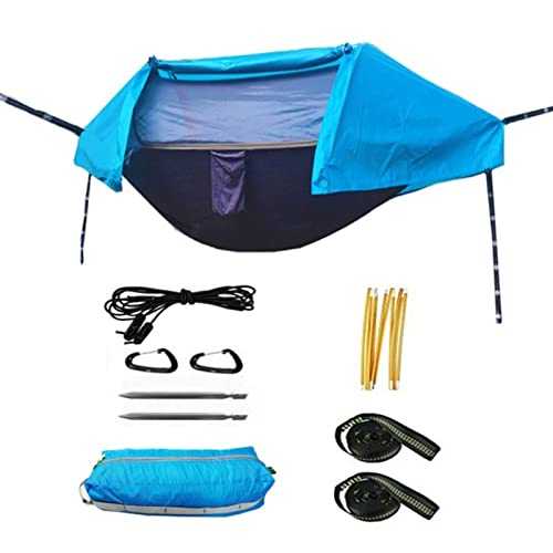 Hammocks 2 Tree Straps 2 Carabiners 2 Aluminium Bent Poles 3 In 1 Function Portable Hammock For Indoor Outdoor Hiking Patio