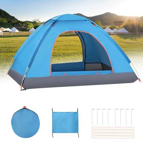 Lishetimig Camping Tent,Automatic 2-3 Man Person Instant Tent,Pop Up Tent, Lightweight, Waterproof, Easy Set Up for Outdoor Camping, Hiking, Mountaineering, Beach, Include Carry Bag