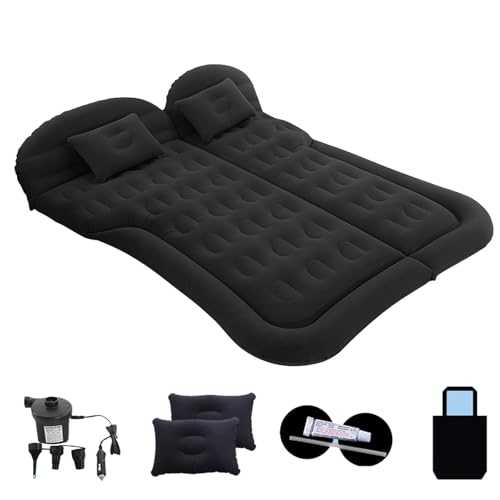 Car Air Mattress for Land Rover Evoque Discovery Sport Range Rover Velar 3/4/5, Camping Sleeping Air Bed with Adjustable Back Seat 6 Independent Airbags Flocking PVC,B/Black