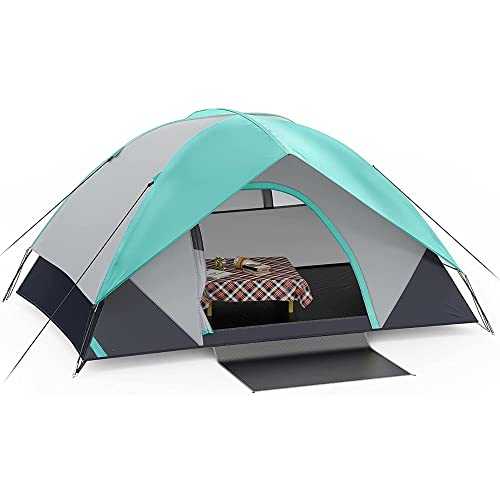 ZTBGY Camping Tent, 2-4 Man Unisex Adult Outdoor Pop-up Tent Waterproof Family Tent with Removable Rainfly and Carry Bag Lightweight Tent with Stakes for Camping/Traveling/Backpacking/Hiking