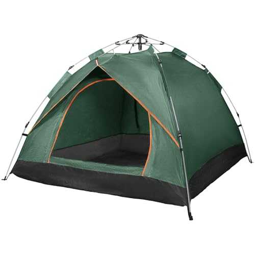 Qisan Hydraulic Dome Tent Automatic Camping Tents 3-4 Person Canopy with Carrying Bag Easy to Set up and Package for Outdoor Garden Backpacking Hiking